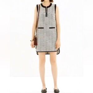 Madewell Black & White Tweed Dress 0 XS